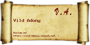 Vild Adony névjegykártya